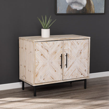 Modern Farmhouse Rustic Natural Accent Storage Cabinet HomeRoots