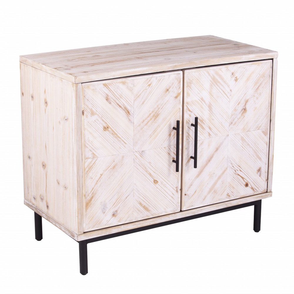 Modern Farmhouse Rustic Natural Accent Storage Cabinet HomeRoots