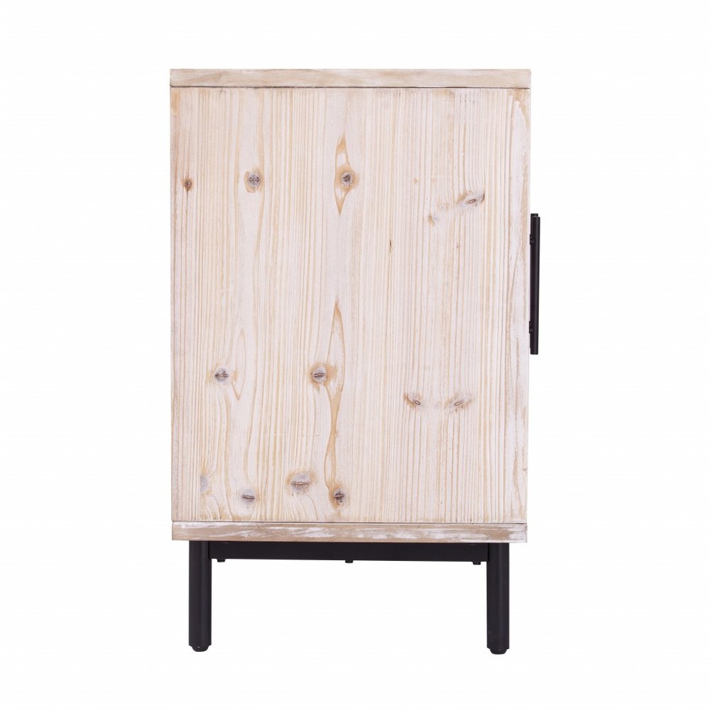 Modern Farmhouse Rustic Natural Accent Storage Cabinet HomeRoots