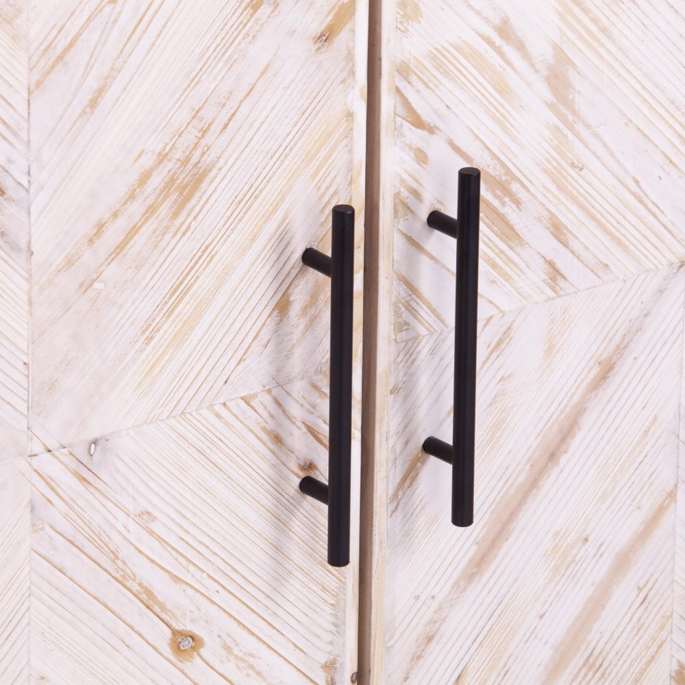 Modern Farmhouse Rustic Natural Accent Storage Cabinet HomeRoots