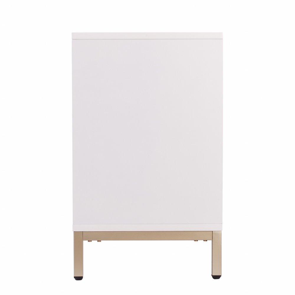 59" White and Gold Sideboard with Three Doors HomeRoots