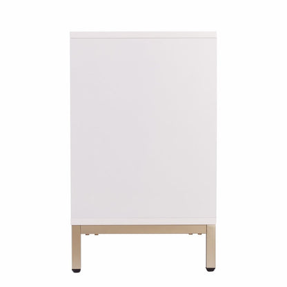 59" White and Gold Sideboard with Three Doors HomeRoots