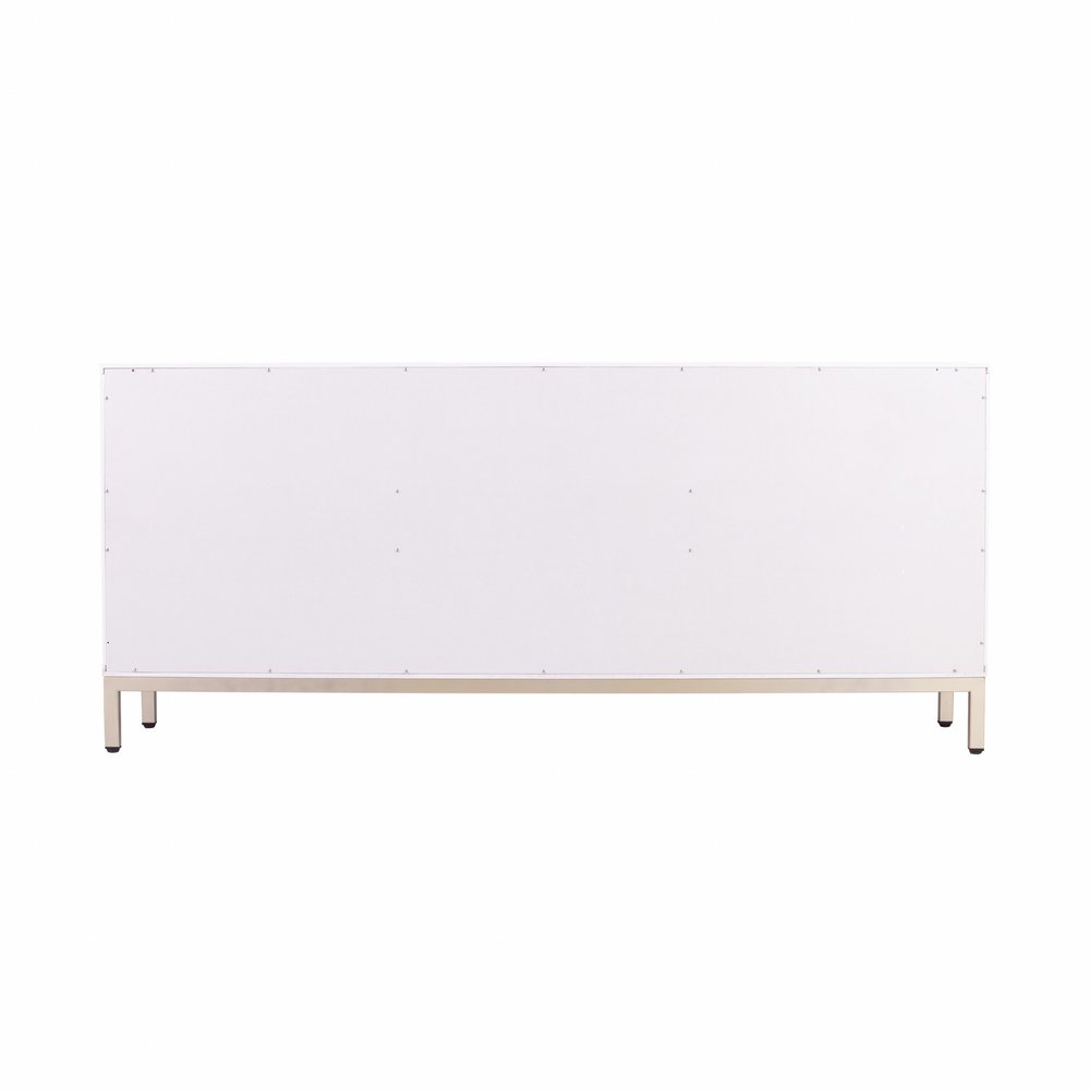 59" White and Gold Sideboard with Three Doors HomeRoots