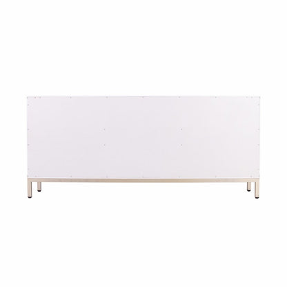 59" White and Gold Sideboard with Three Doors HomeRoots