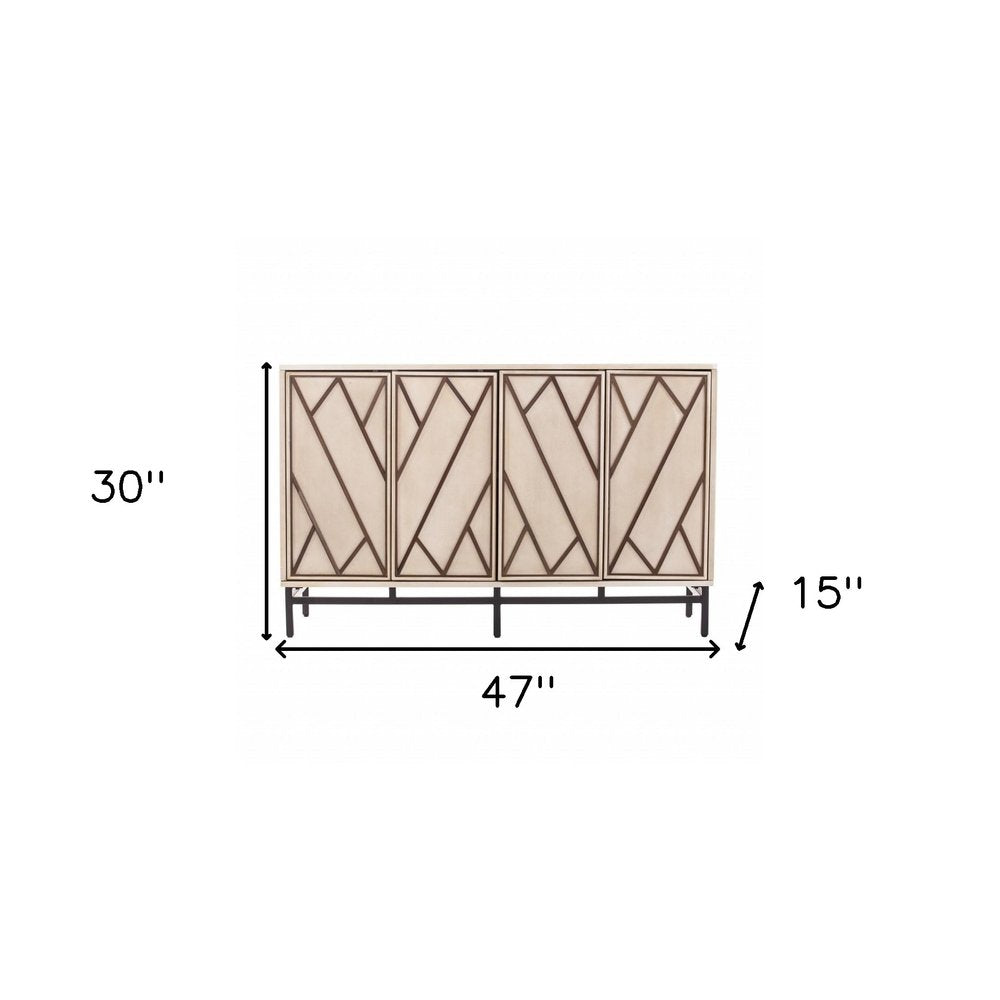 Champagne Deco Buffet Storage Cabinet HomeRoots