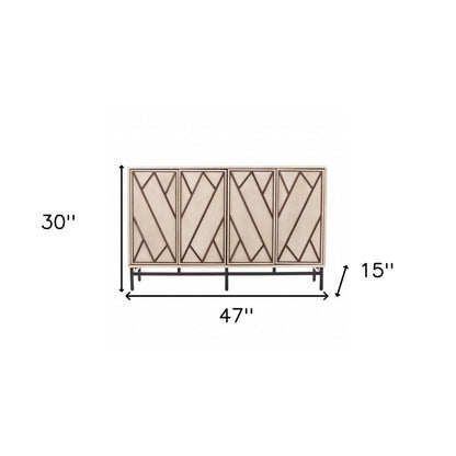 Champagne Deco Buffet Storage Cabinet HomeRoots