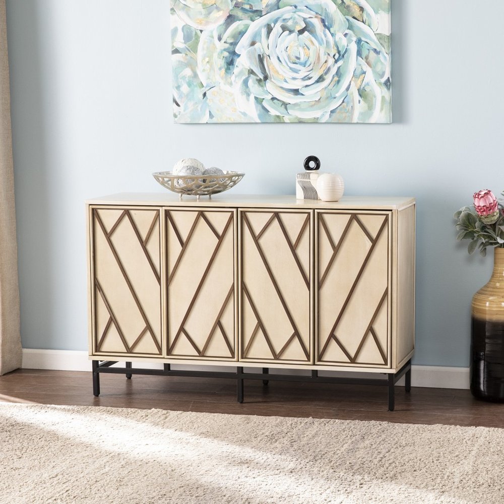 Champagne Deco Buffet Storage Cabinet HomeRoots