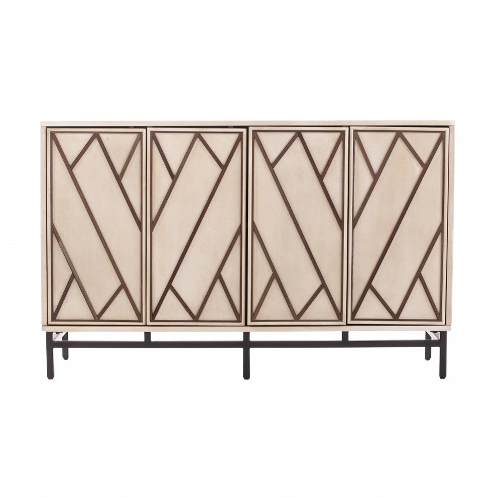 Champagne Deco Buffet Storage Cabinet HomeRoots