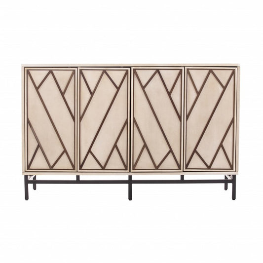 Champagne Deco Buffet Storage Cabinet HomeRoots