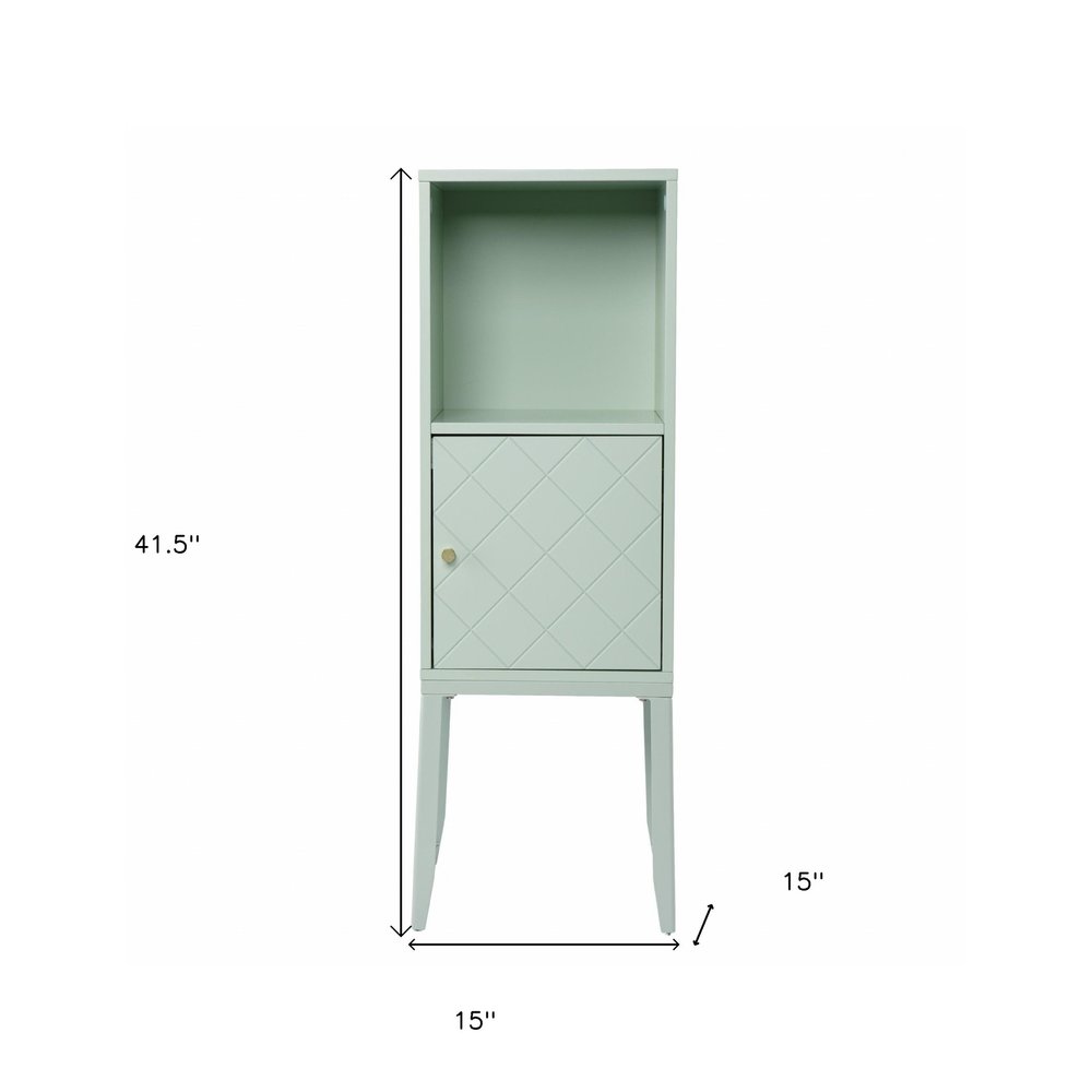 Pale Green Crosshatch Accent Storage Cabinet HomeRoots