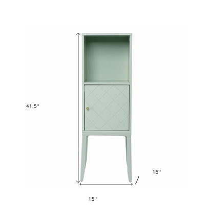 Pale Green Crosshatch Accent Storage Cabinet HomeRoots