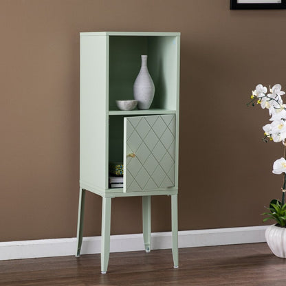 Pale Green Crosshatch Accent Storage Cabinet HomeRoots