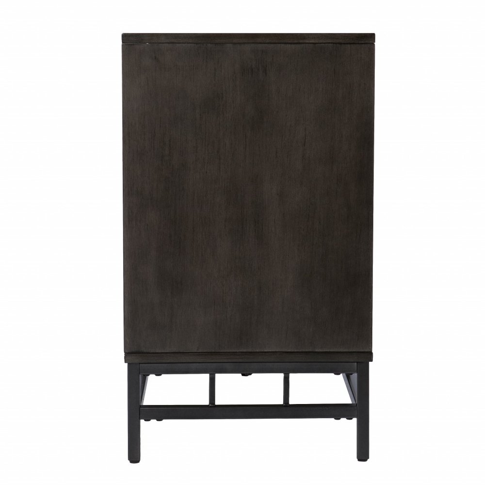 Contemporary Grid Lines Three Door Accent Cabinet HomeRoots