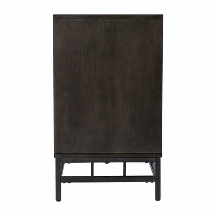 Contemporary Grid Lines Three Door Accent Cabinet HomeRoots
