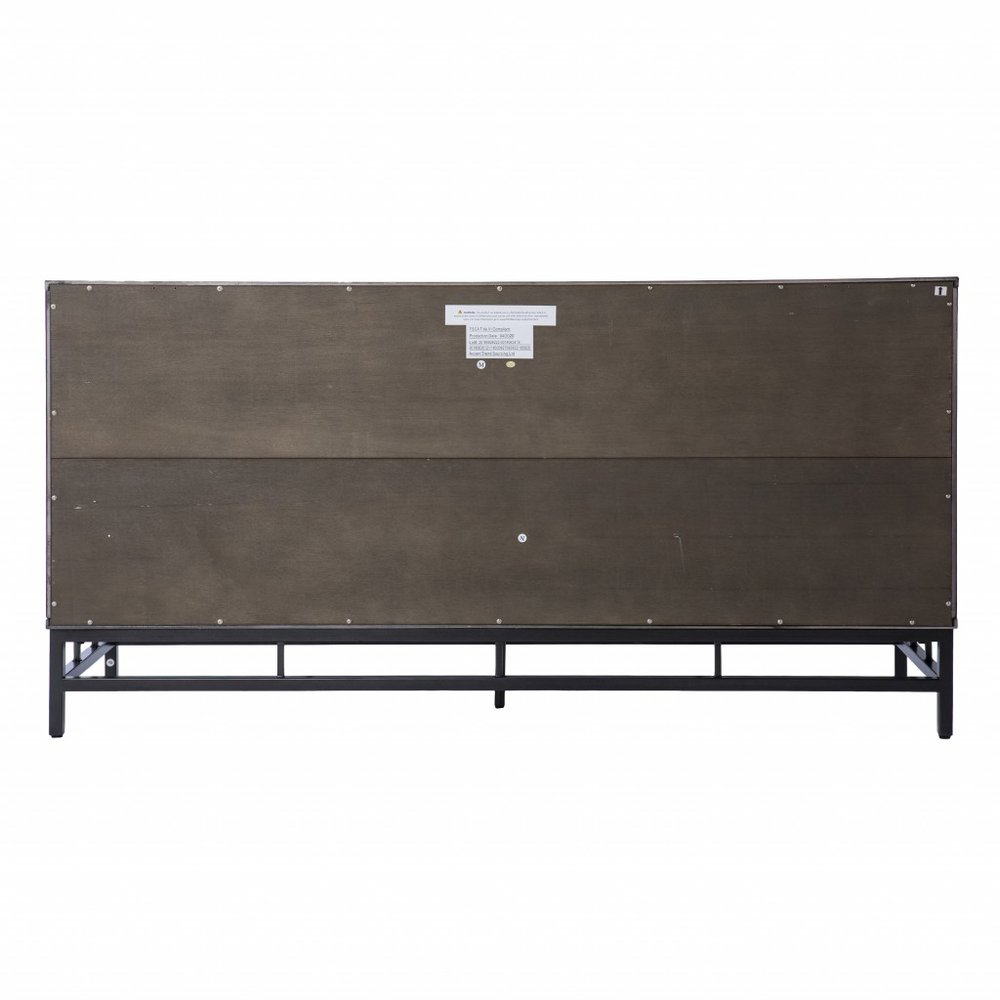 Contemporary Grid Lines Three Door Accent Cabinet HomeRoots