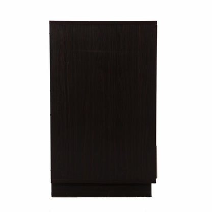 32" Dark Brown And Natural Carved Floral Sideboard with Two Doors HomeRoots