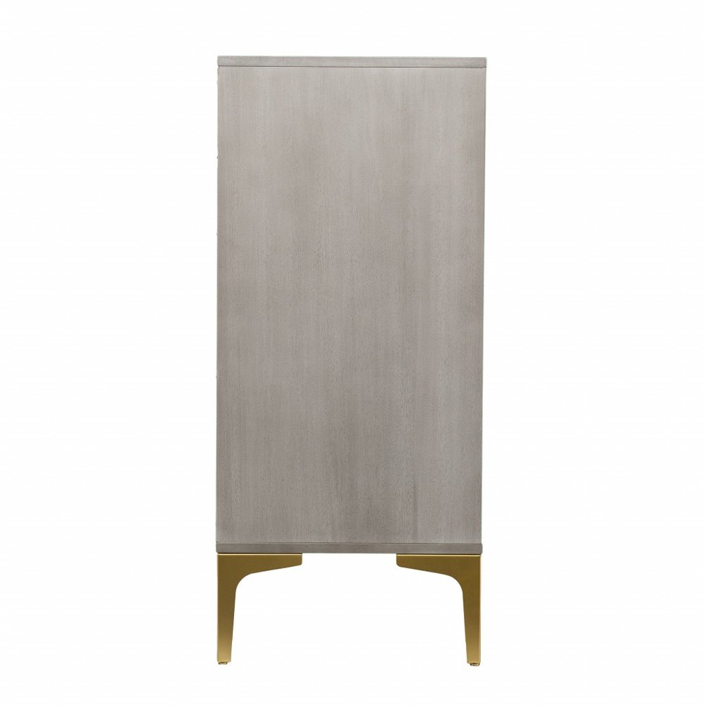 32" Gray Solid Wood Sideboard with Two Doors HomeRoots