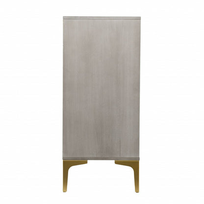 32" Gray Solid Wood Sideboard with Two Doors HomeRoots