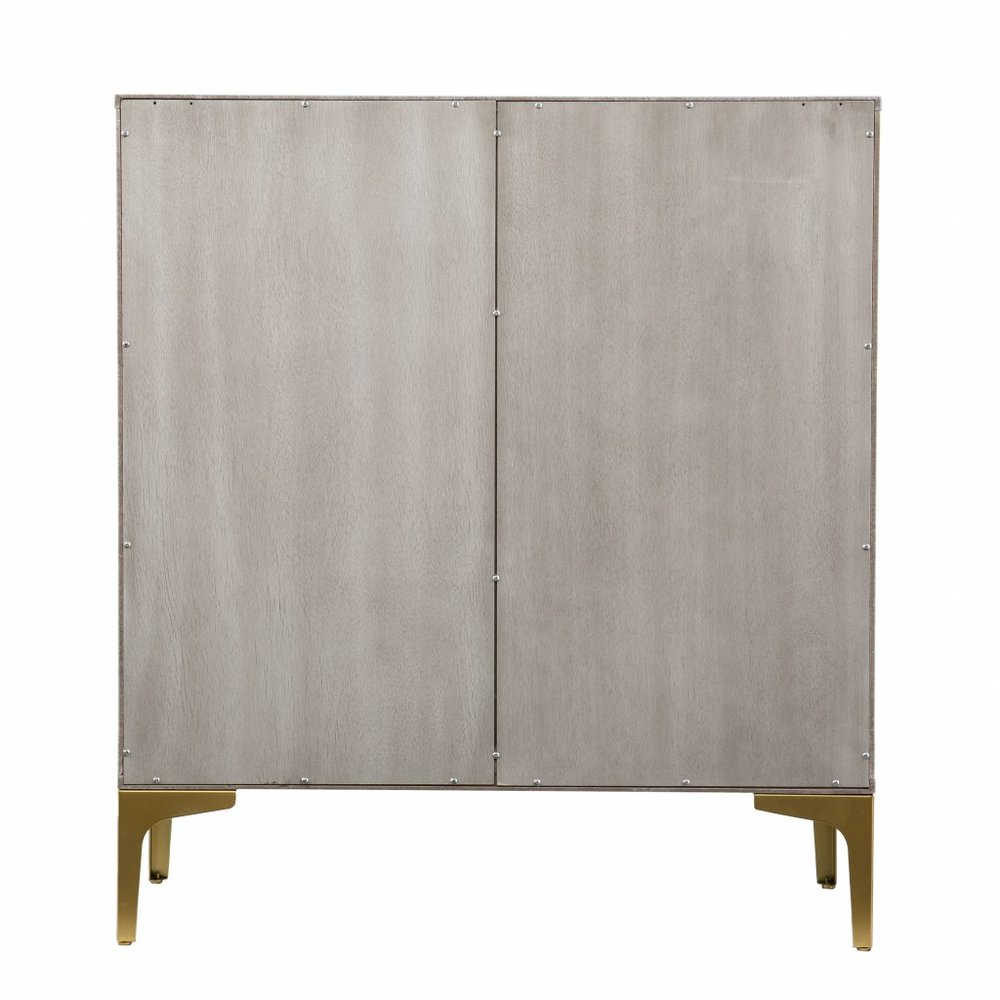 32" Gray Solid Wood Sideboard with Two Doors HomeRoots