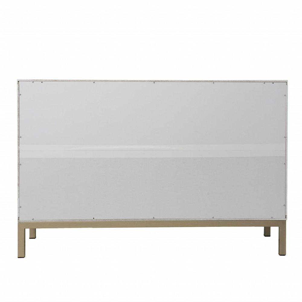 40" White Carved Geometric Sideboard with Two Doors HomeRoots