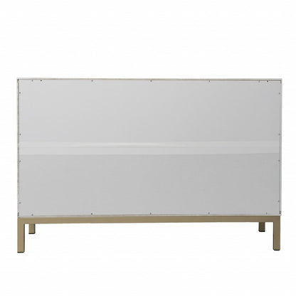 40" White Carved Geometric Sideboard with Two Doors HomeRoots