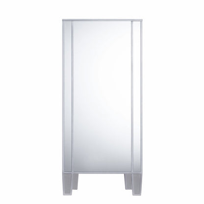 50" Silver Wood and Glass Three Drawer Credenza with Two Doors HomeRoots