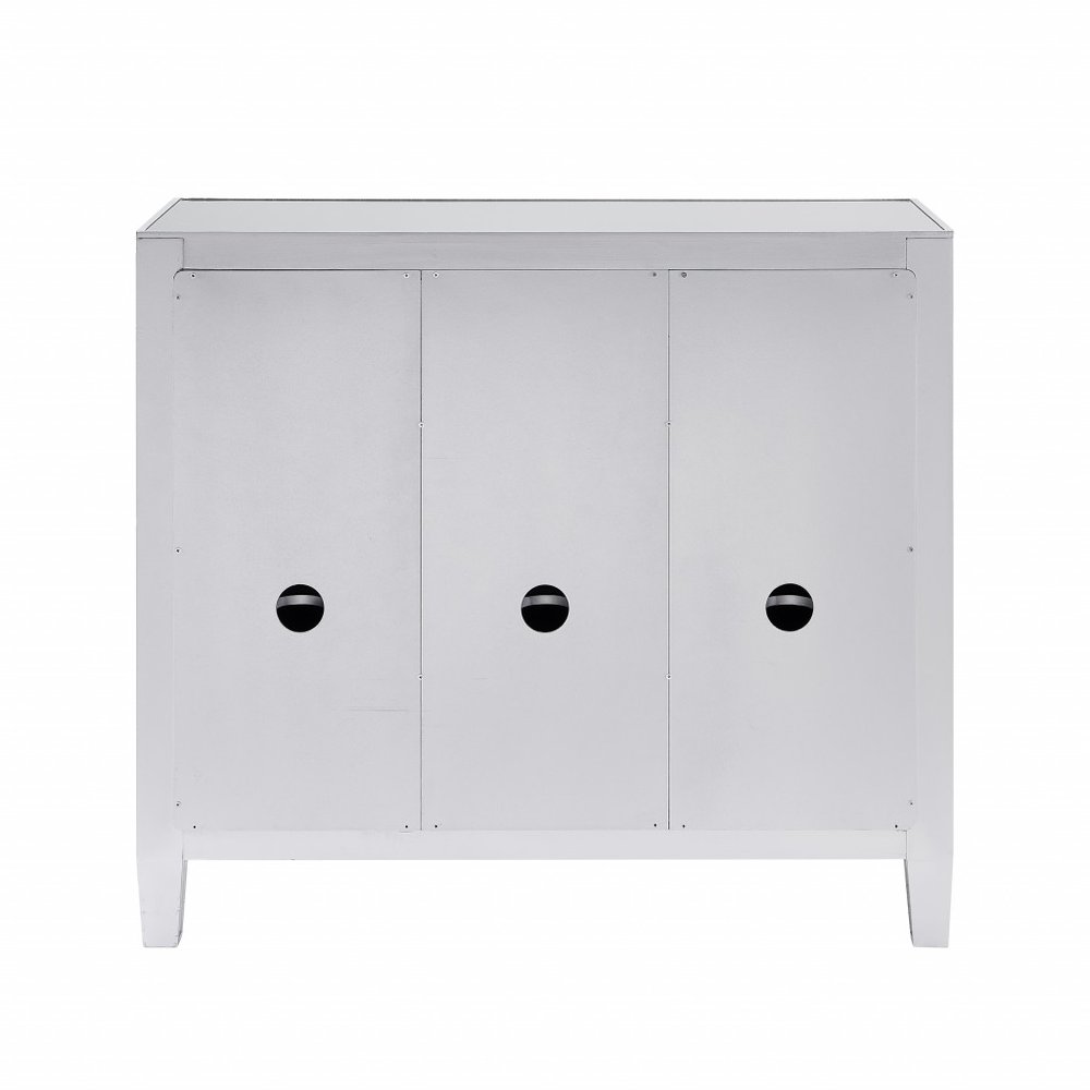 40" Silver Glass Three Drawer Sideboard with Three Doors — view 6