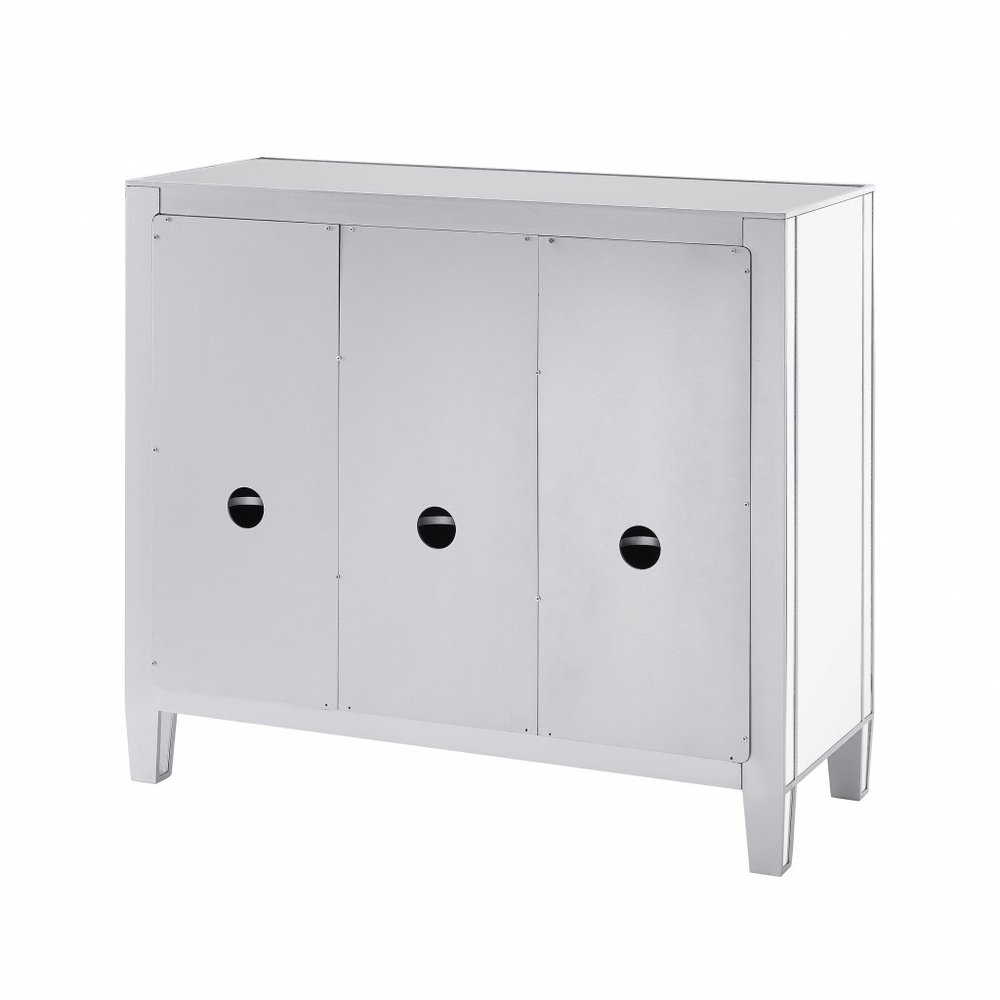 40" Silver Glass Three Drawer Sideboard with Three Doors — view 7
