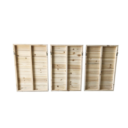 Modern Gray Chinoiserie Wood Plank Wall Art
