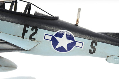 6" Grey Mustang Metal Hand Painted Decorative Airplane HomeRoots