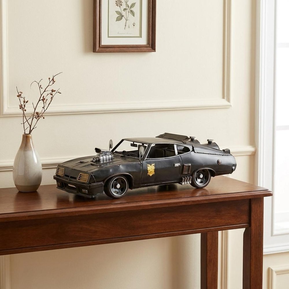 4" Gray Metal Hand Painted Model Car Tabletop Sculpture HomeRoots
