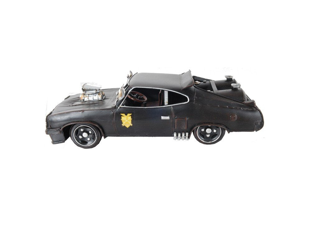 4" Gray Metal Hand Painted Model Car Tabletop Sculpture — view 2
