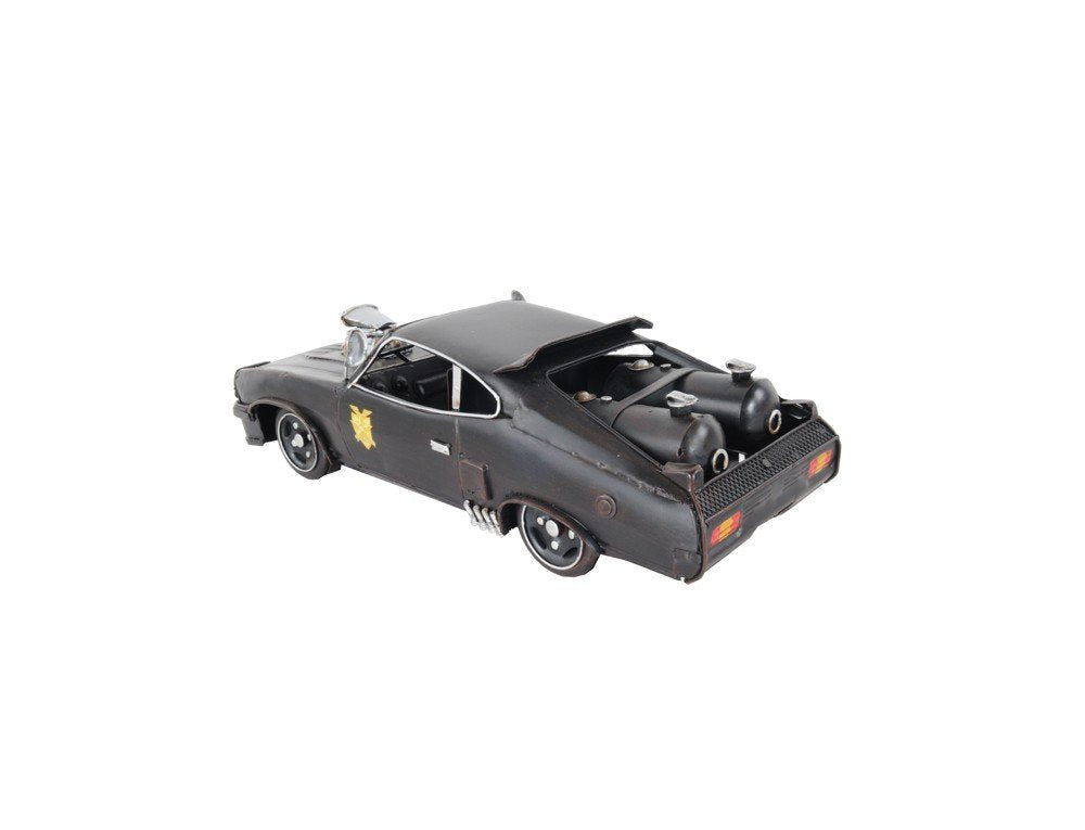 4" Gray Metal Hand Painted Model Car Tabletop Sculpture — view 3