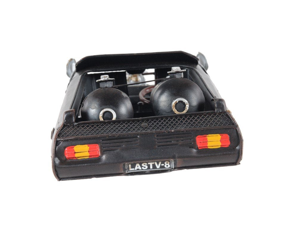 4" Gray Metal Hand Painted Model Car Tabletop Sculpture — view 5