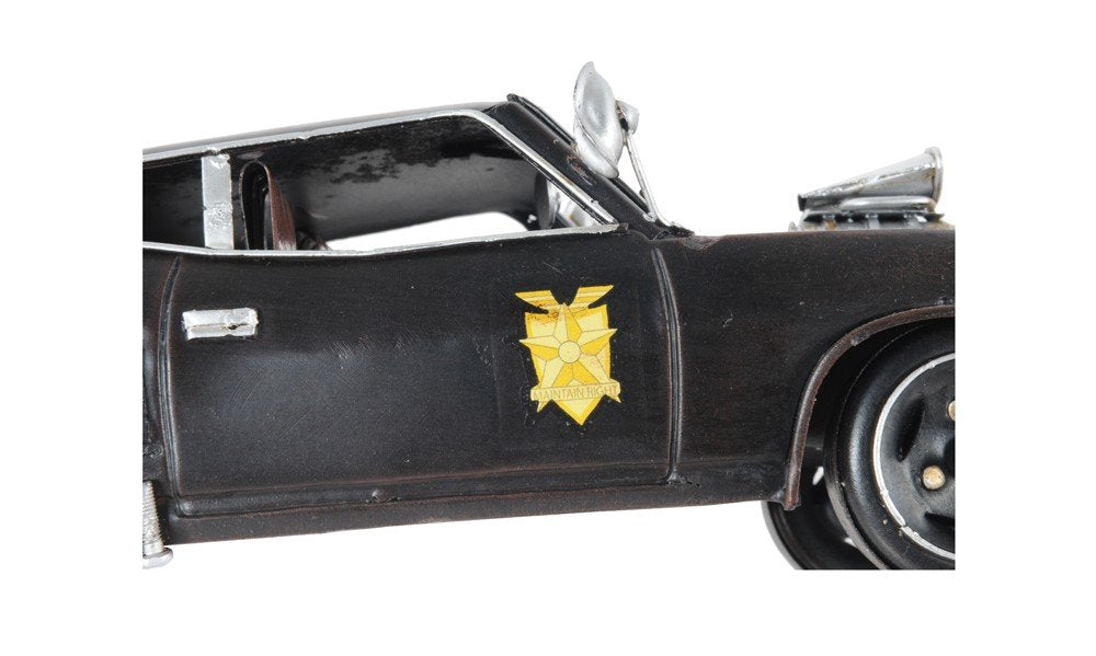 4" Gray Metal Hand Painted Model Car Tabletop Sculpture — view 8