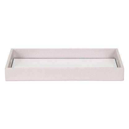 16" White Shagreen and Mirror Tray