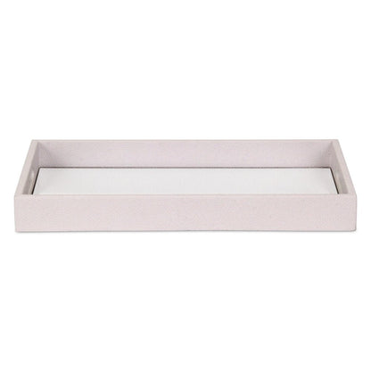 16" White Shagreen and Mirror Tray