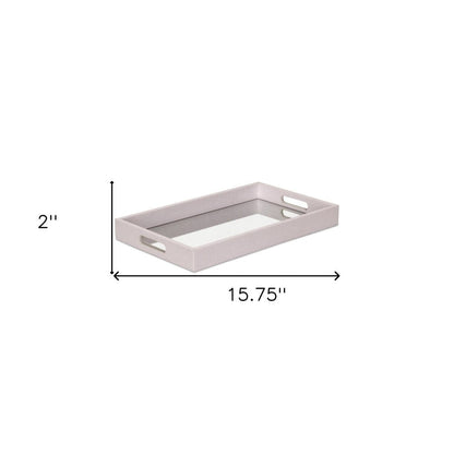 16" White Shagreen and Mirror Tray HomeRoots