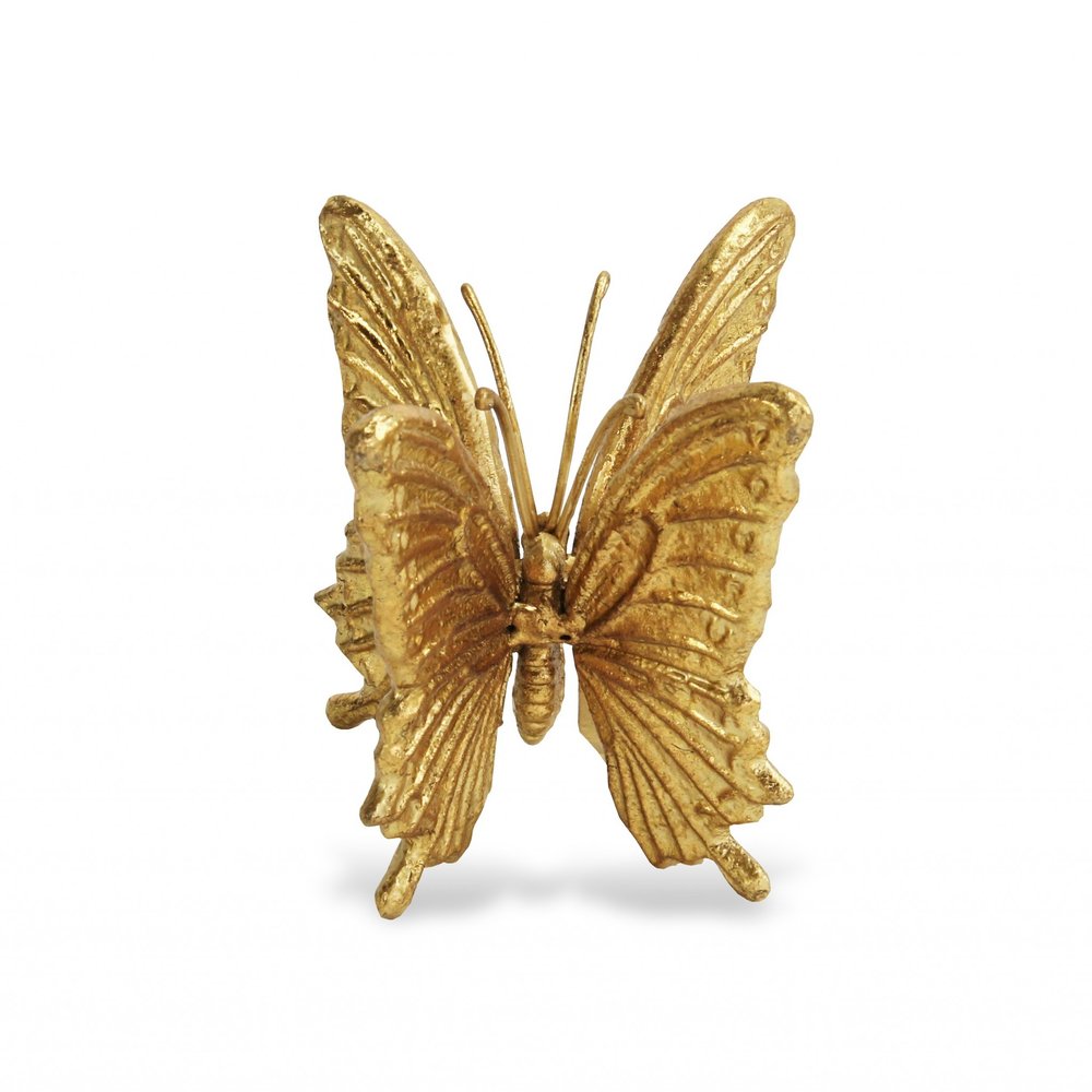 5" Gold Cast Iron Double Butterfly Tabletop Sculpture HomeRoots