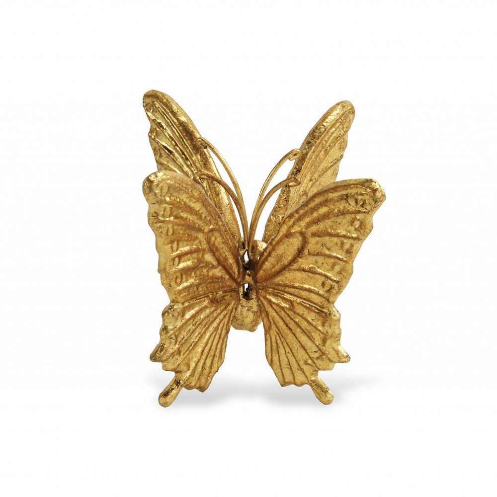 5" Gold Cast Iron Double Butterfly Tabletop Sculpture HomeRoots