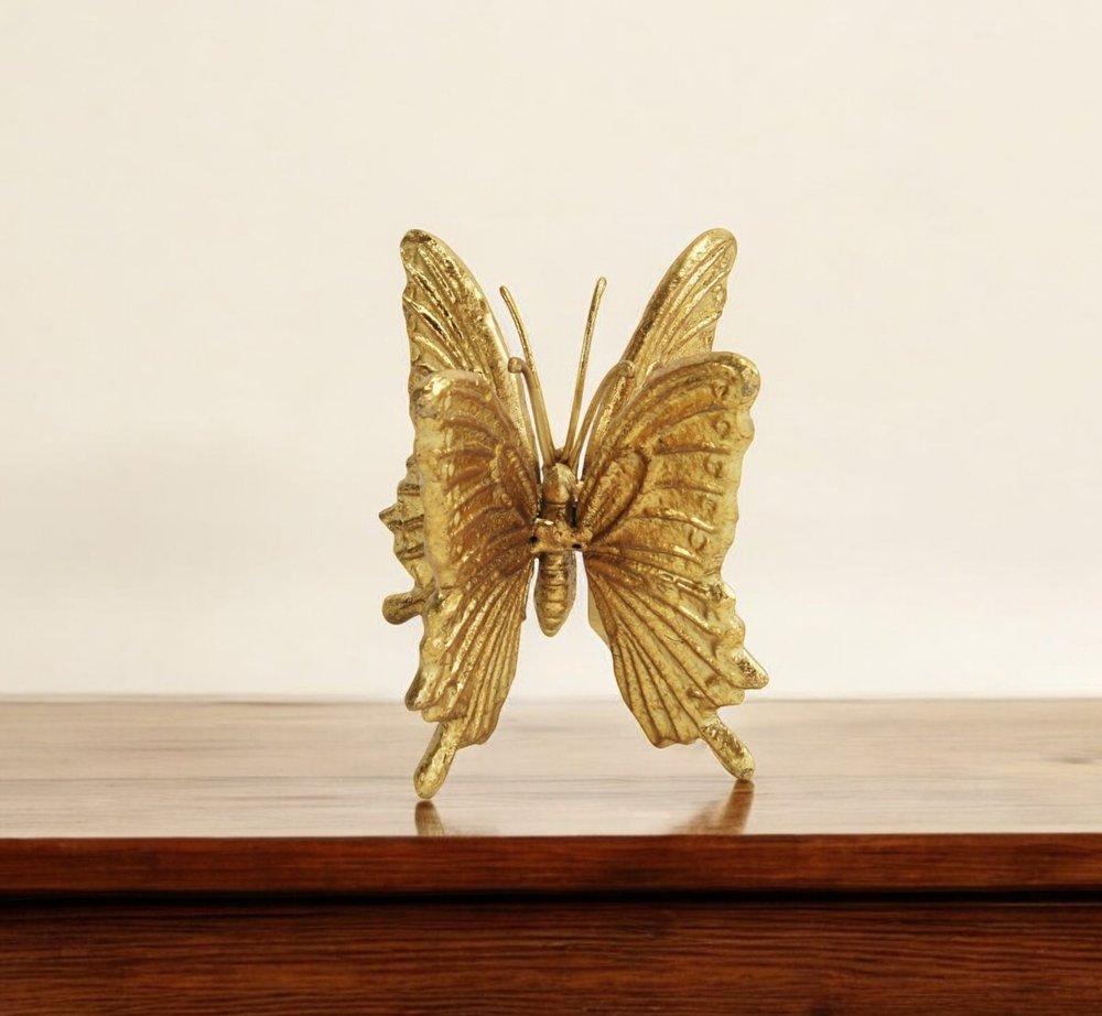 Gold Cast Iron Double Butterfly Sculpture HomeRoots