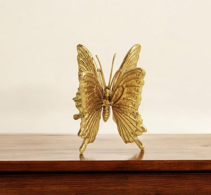 Gold Cast Iron Double Butterfly Sculpture HomeRoots
