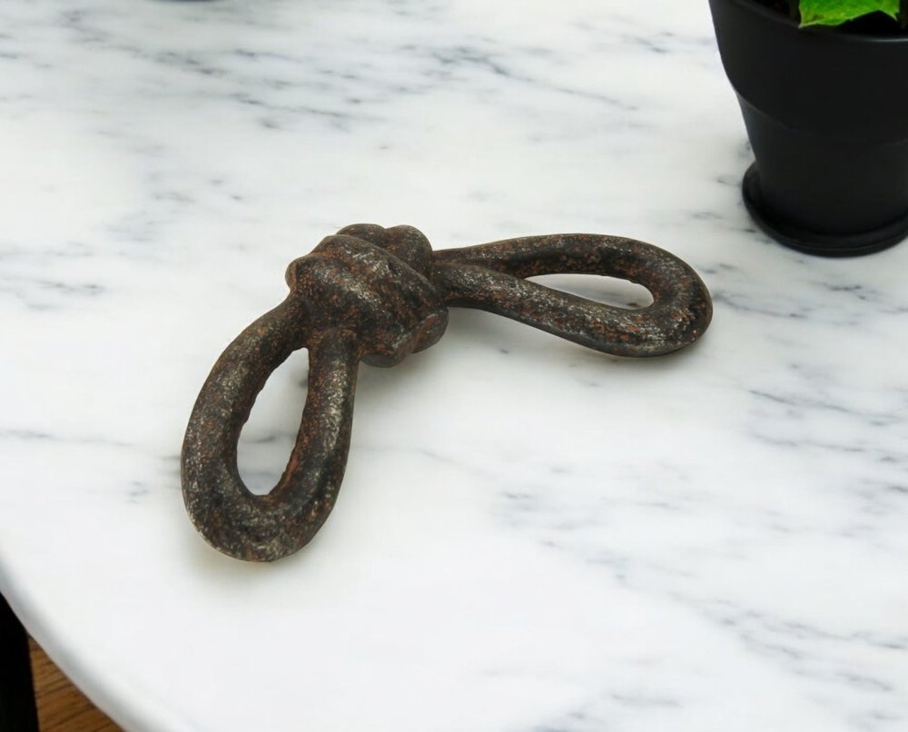 6" Gray Rustic Cast Iron Knot Tabletop Sculpture HomeRoots
