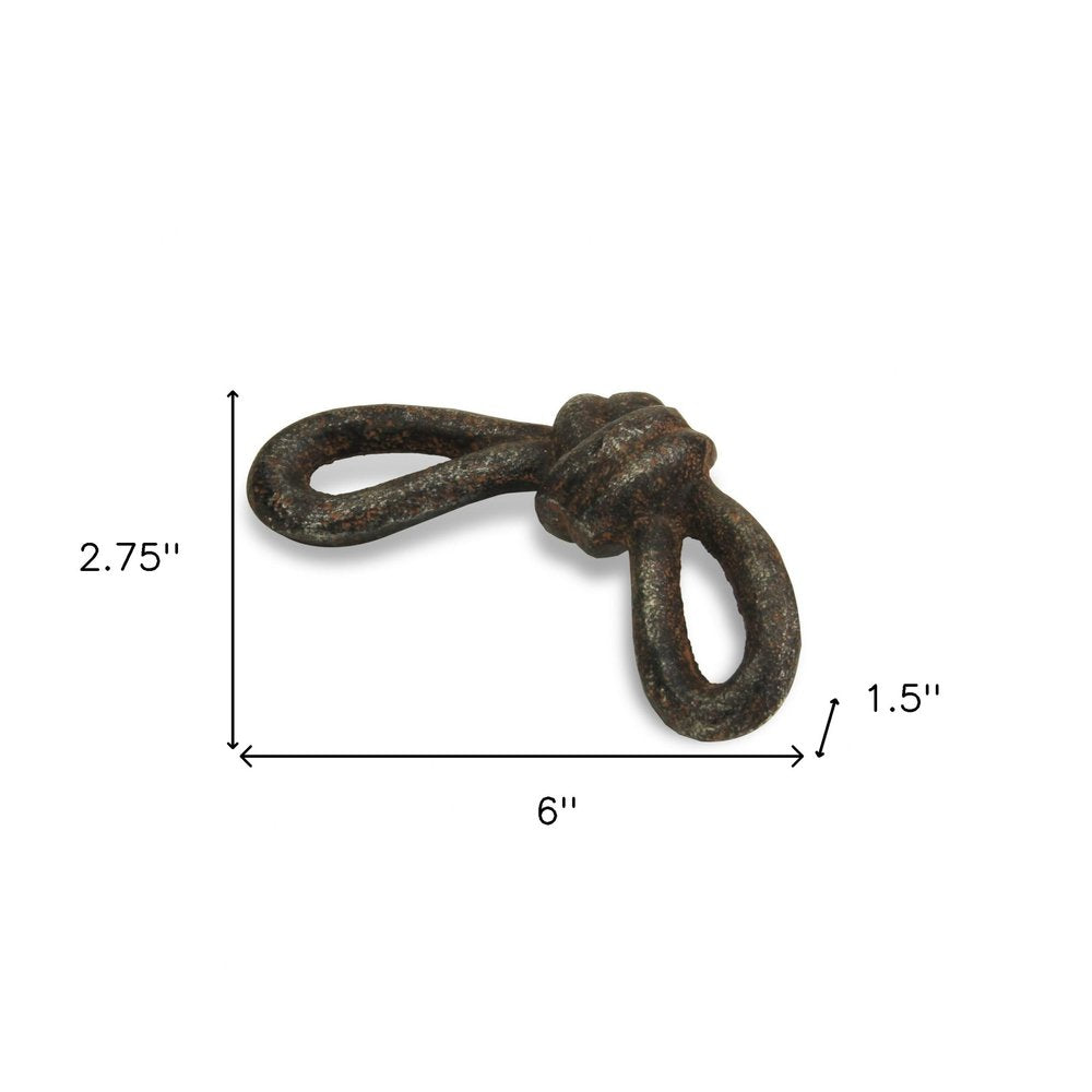6" Gray Rustic Cast Iron Knot Tabletop Sculpture HomeRoots