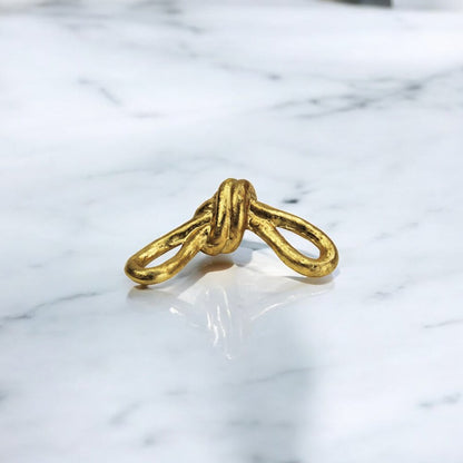 6" Gold Rustic Cast Iron Knot Tabletop Sculpture HomeRoots