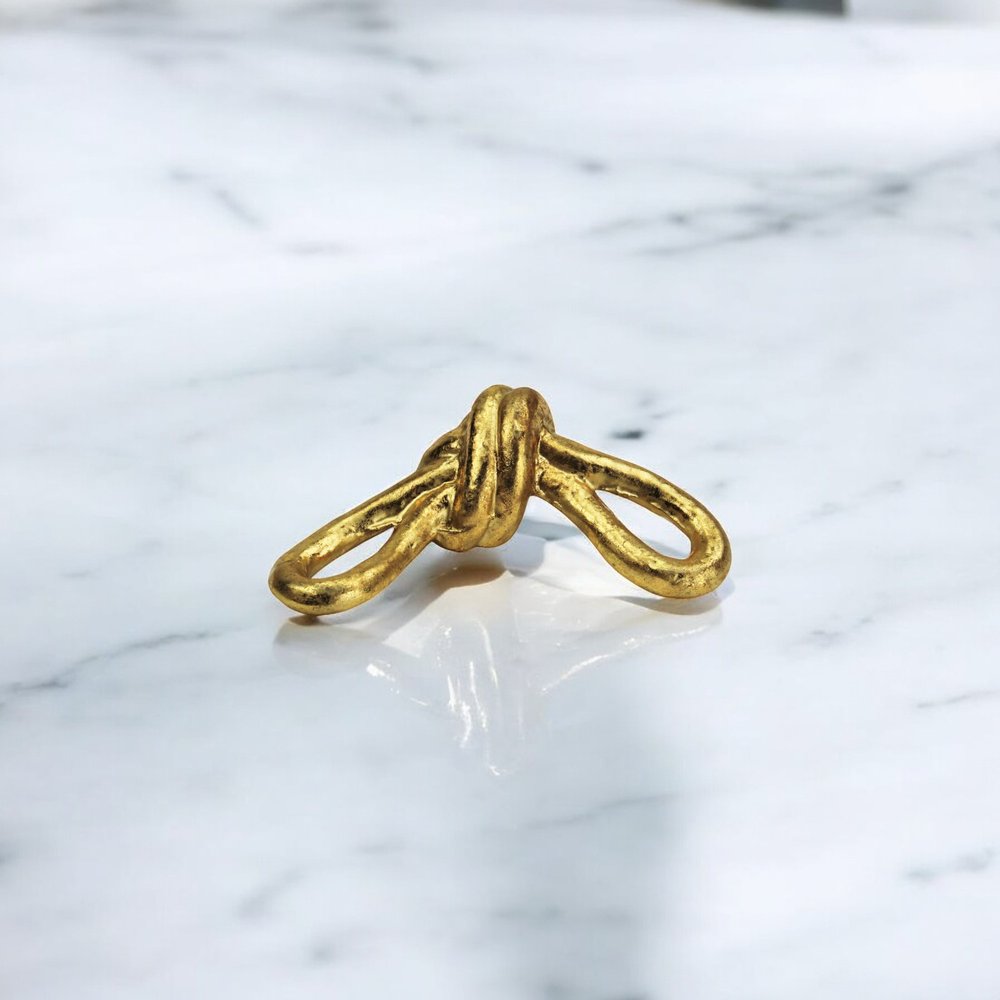 6" Gold Rustic Cast Iron Knot Tabletop Sculpture — view 10