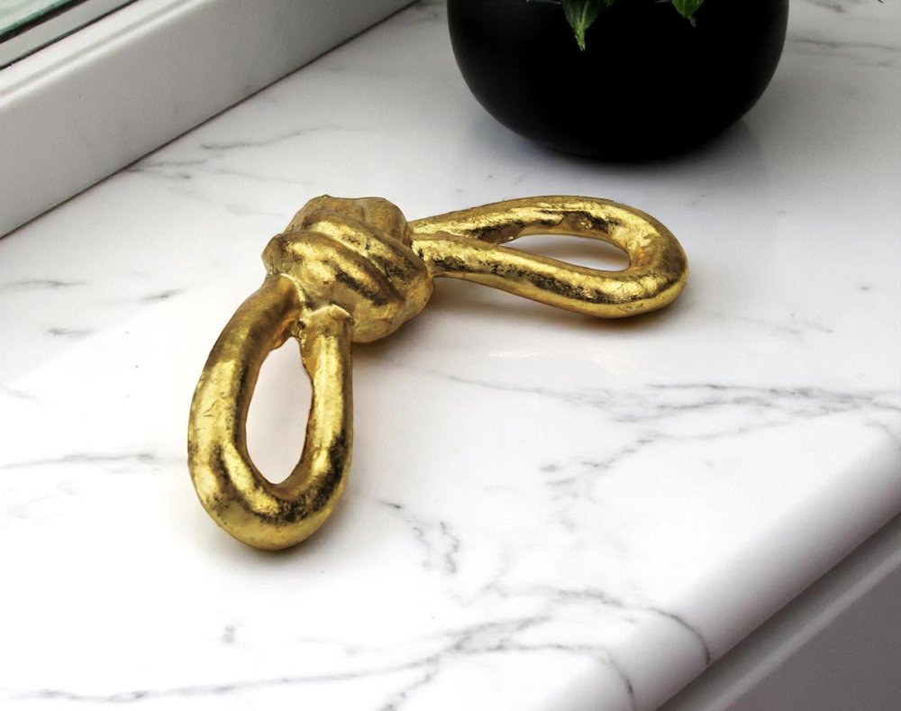 6" Gold Rustic Cast Iron Knot Tabletop Sculpture HomeRoots