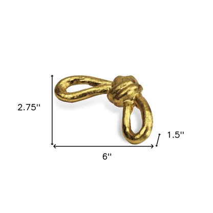 6" Gold Rustic Cast Iron Knot Tabletop Sculpture
