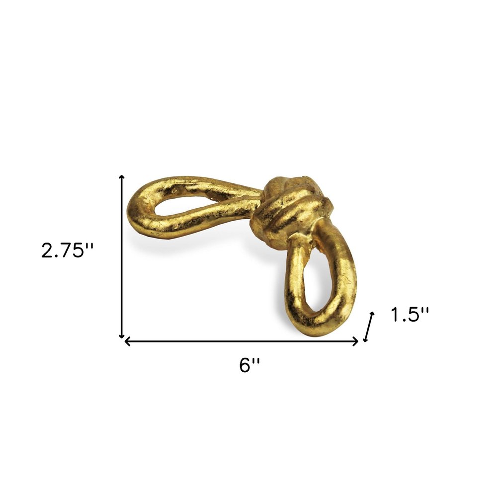 6" Gold Rustic Cast Iron Knot Tabletop Sculpture HomeRoots