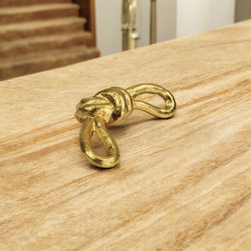 6" Gold Rustic Cast Iron Knot Tabletop Sculpture — view 9